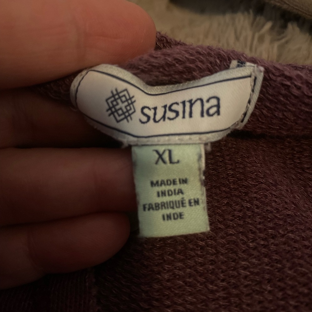 Susina XL long sleeve faded (made this way) shirt dark purple